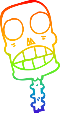 gökkuşağı gradyan çizgi çizimi bir insan tarafından çizilmiş ürkütücü kafatası