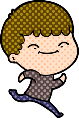 Bir insan tarafından çizilmiş mutlu çocuk çizgi filmi.