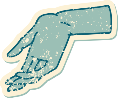 Bir insan tarafından çizilmiş sembolik dövmeli bir el resmi