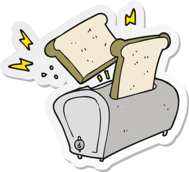 Bir insan tarafından çizilmiş bir tost makinesinin çıkartması.