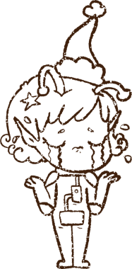 Bir insan tarafından çizilen Noel Uzaylı Kömürü