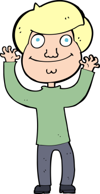 Bir insan tarafından çizilmiş mutlu çocuk çizgi filmi.