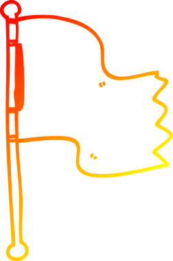 Bir insan tarafından çizilen kırmızı bayraktaki sıcak çizgi.