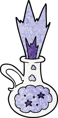 bir insan tarafından çizilmiş sihirli iksir.