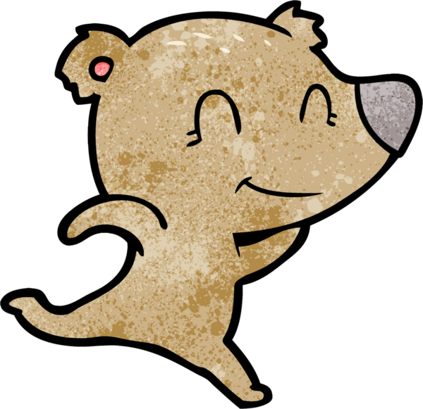 Bir insan tarafından çizilmiş dost canlısı ayı çizgi filmi.