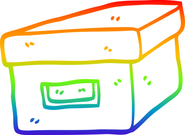 gökkuşağı gradyan çizgi çizimi bir insan tarafından çizilmiş eski bir dosya kutusu