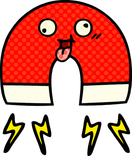 bir insan tarafından çizilmiş bir mıknatısın çizgi roman tarzı