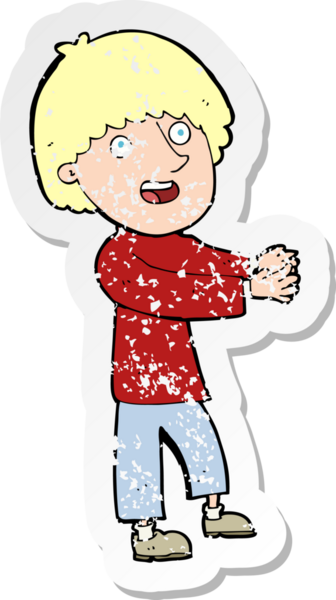 Bir insan tarafından çizilmiş mutlu bir adamın çizdiği karikatürün gerilimli yapıştırması.