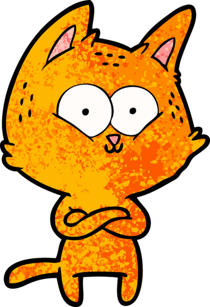 Bir insan tarafından çizilmiş çizgi film kedisi.