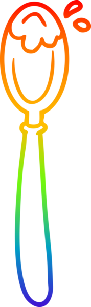 gökkuşağı gradyan çizgi çizimi bir insan tarafından çizilmiş bir kaşık