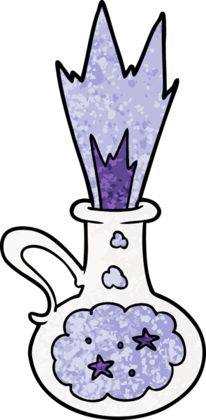 bir insan tarafından çizilmiş sihirli iksir.