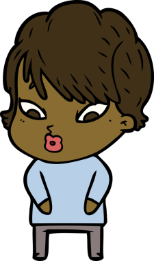 Bir insan tarafından çizilmiş karikatür kadın.