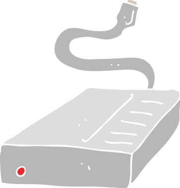 Bir insan tarafından çizilmiş sabit diskin düz renk çizimi