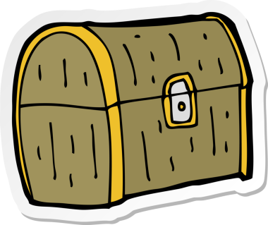 Bir insan tarafından çizilmiş bir hazine sandığının çıkartması.