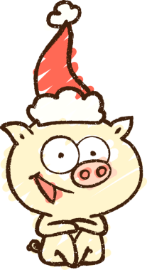 Bir insan tarafından çizilmiş Noel Domuz Tebeşiri