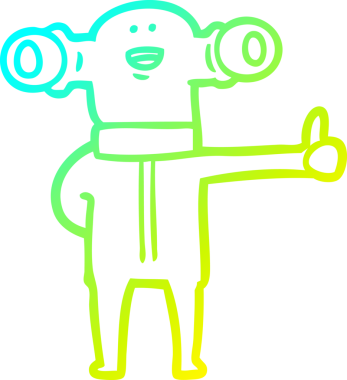 Bir insan tarafından çizilmiş, soğuk bir çizgi roman çizimi.