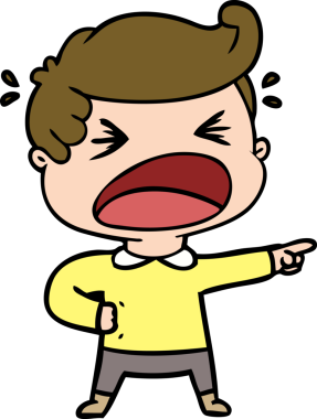 Çizgi filmdeki bağıran adam bir insan tarafından çizilmiş.