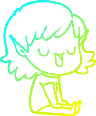 Bir insan tarafından çizilmiş soğuk gradyan çizgi çizimi.