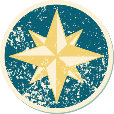 Bir insan tarafından çizilmiş bir yıldızın sembolik dövmeli görüntüsü