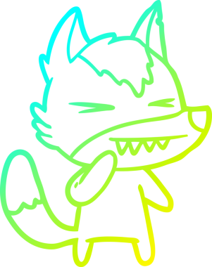 Bir insan tarafından çizilmiş kızgın bir kurt çizgi filmi.