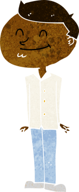 Bir insan tarafından çizilmiş gülümseyen adam.