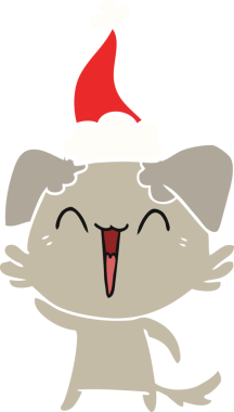 Bir insan tarafından çizilmiş Noel Baba şapkasının düz renk çizimi.