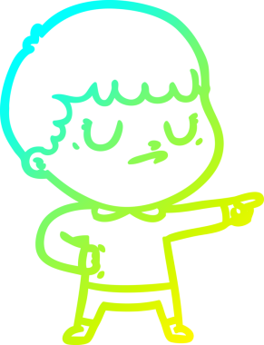 Bir insan tarafından çizilmiş soğuk gradyan çizgi film karakteri.