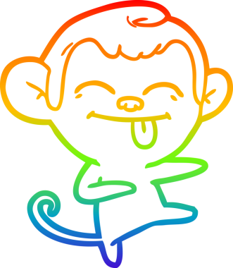 gökkuşağı gradyan çizimi bir insan tarafından çizilmiş komik çizgi maymun çizimi