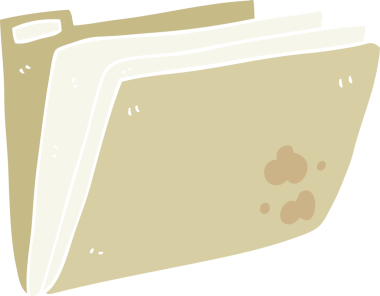 Bir insan tarafından çizilmiş iş dosyasının düz renk çizimi