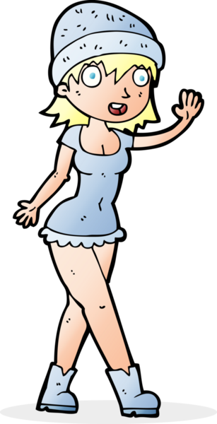 Bir insan tarafından çizilmiş şapkalı güzel kız.