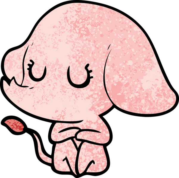 Bir insan tarafından çizilmiş şirin bir fil.