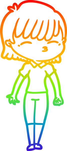 gökkuşağı gradyan çizimi bir insan tarafından çizilmiş bir karikatür kadın