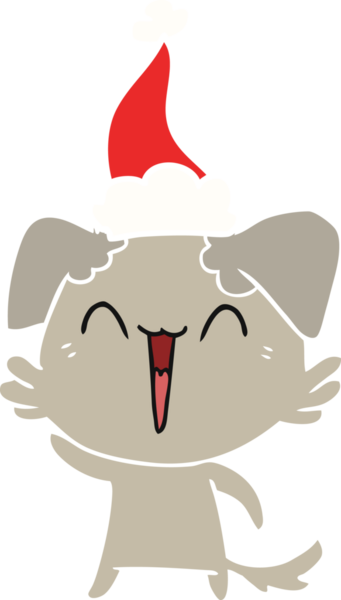 Bir insan tarafından çizilmiş Noel Baba şapkasının düz renk çizimi.