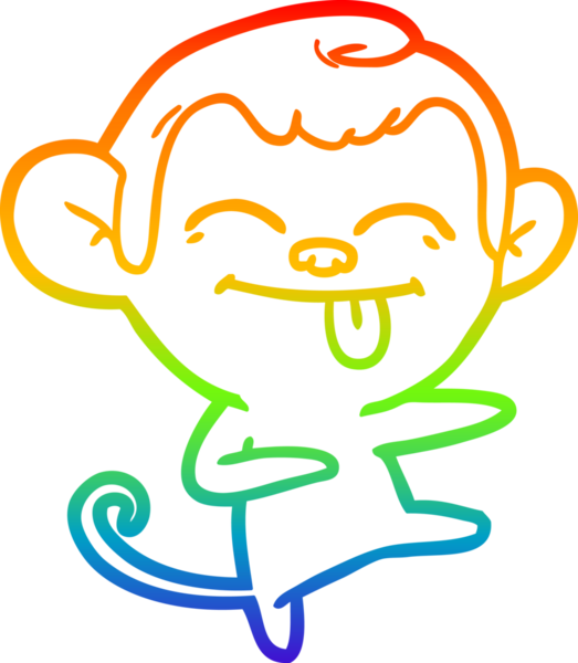 gökkuşağı gradyan çizimi bir insan tarafından çizilmiş komik çizgi maymun çizimi