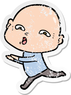 Bir insan tarafından çizilmiş gergin bir adamın sıkıntılı çıkartması.