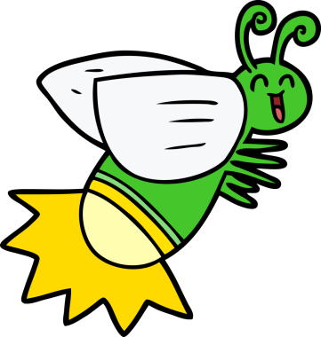 bir insan tarafından çizilmiş çizgi film böceği.