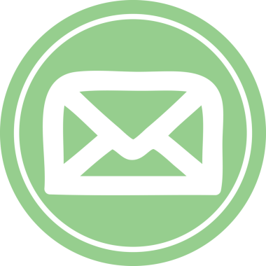 bir insan tarafından çizilmiş zarf harfi dairesel simgesi