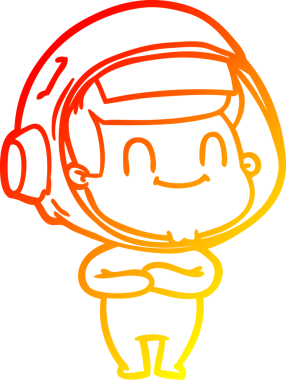 Bir insan tarafından çizilmiş mutlu bir astronot çizgi roman çizimi.