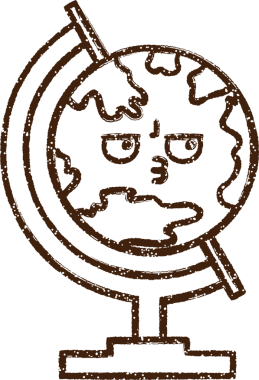 Bir insan tarafından çizilen Dünya Kömürü Çizimi