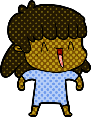 Bir insan tarafından çizilmiş karikatür kadın.