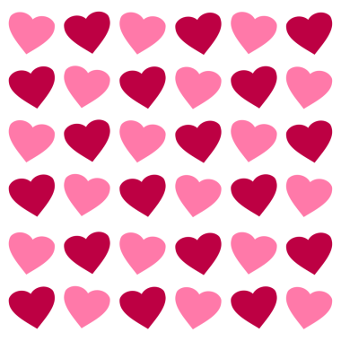 Bir insan tarafından çizilmiş kalpler.