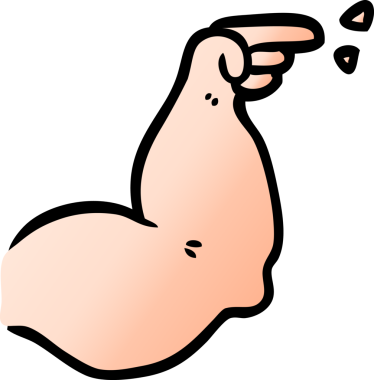 bir insan tarafından çizilmiş kaslı bir kol.