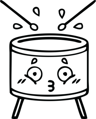 Bir insan tarafından çizilmiş davul çizimi