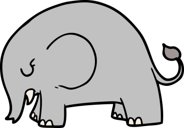 Bir insan tarafından çizilmiş şirin bir fil.