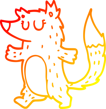 Bir insan tarafından çizilmiş bir tilkinin sıcak çizgi çizimi