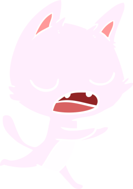 Konuşan kedi düz renkli çizgi film Bir insan tarafından çizildi