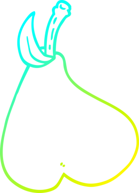 Bir insan tarafından çizilmiş bir armut karikatürünün soğuk gradyan çizimi