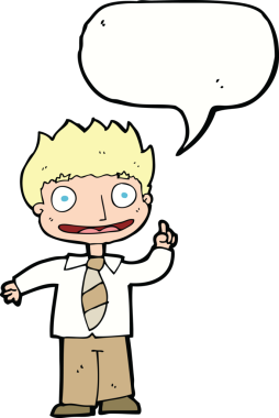 Bir insan tarafından çizilmiş konuşma baloncuğu fikri olan bir çizgi film adamı.