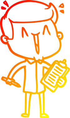 Bir insan tarafından çizilmiş mutlu bir adamın çizgi çizimi.