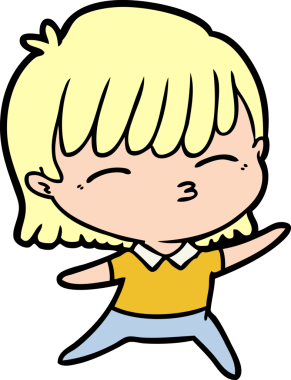 Bir insan tarafından çizilmiş karikatür kadın.